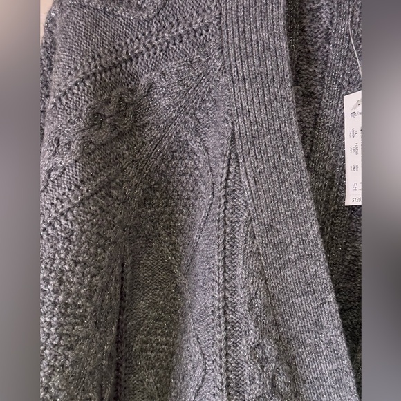 NWT Madewell Women’s Cable Knit Cropped Cardigan in Heather Graphite - Picture 9 of 12